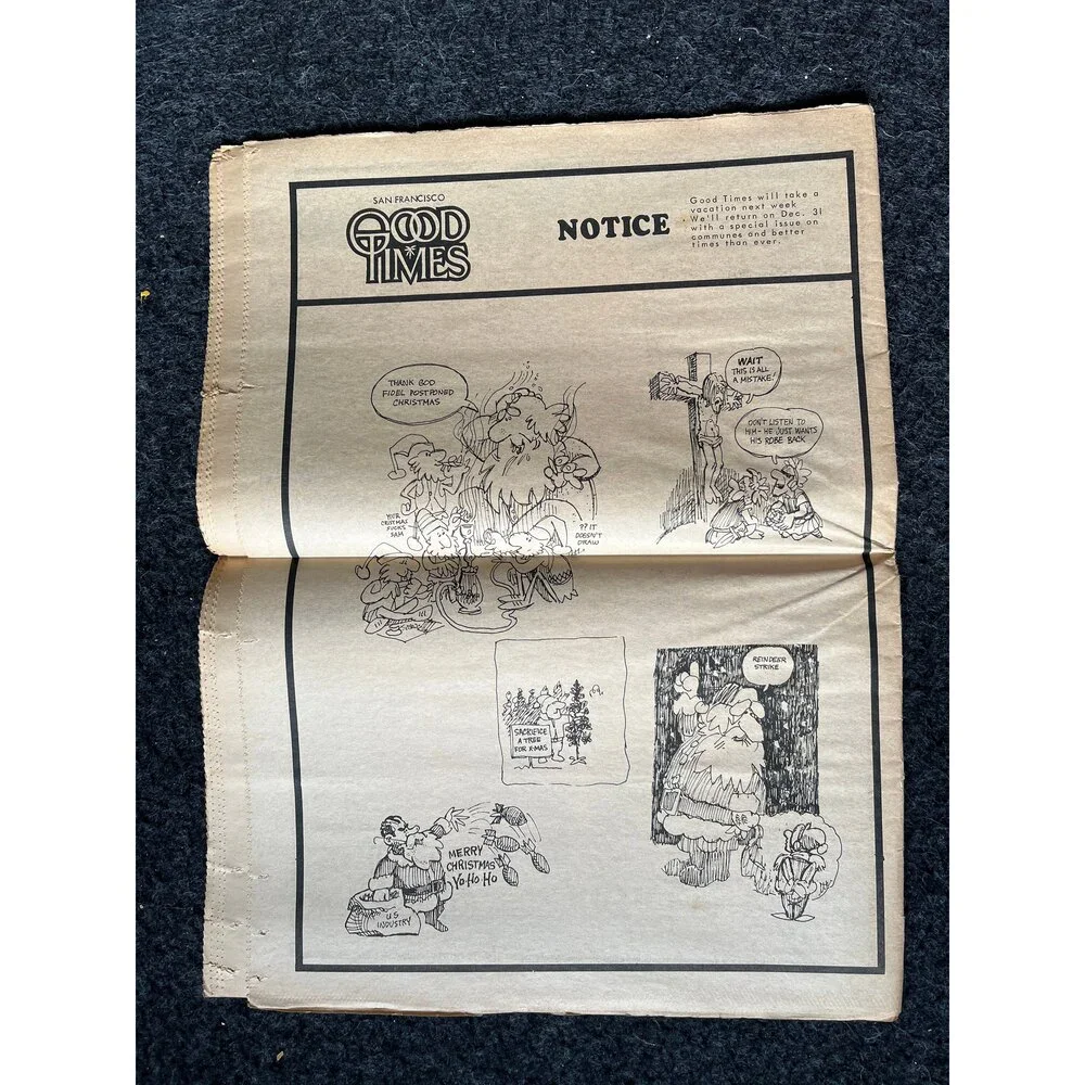 1970s Mushroom Art, High Times Underground Newspaper, Black Panther Party, Vint